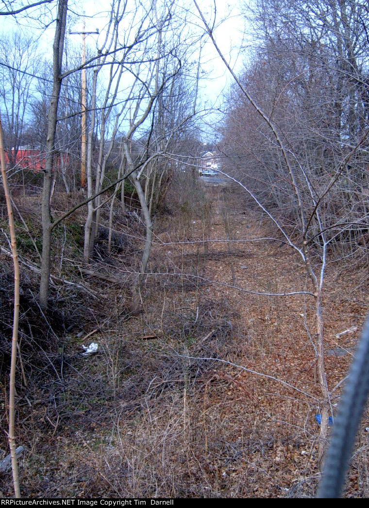 Looking east towards old station area